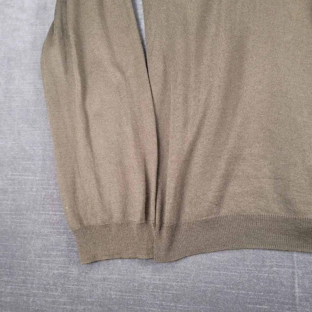 Banana Republic Silk Cashmere Blend Lightweight V-Neck Sweater Olive Green XL‎